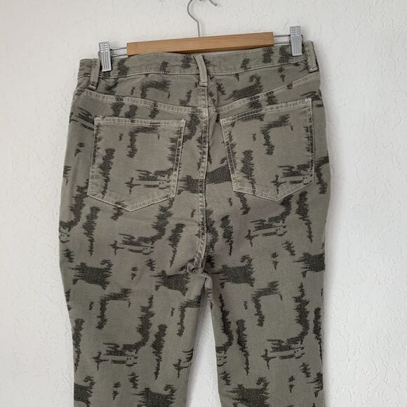 Free People Jeans 31 Gray Digital Camo Skinny High Rise Edgy Grunge Streetwear - Picture 5 of 13